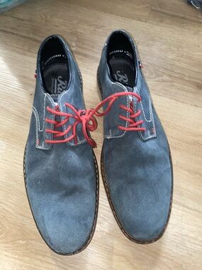 Rieker Men's Navy blue Suede dress shoes with Red Laces men’s US size 10.5-11